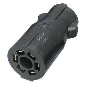 Bargman - Bargman 7-Way Blade to 6-Way Round Pin (Auxiliary in Center) Adapter