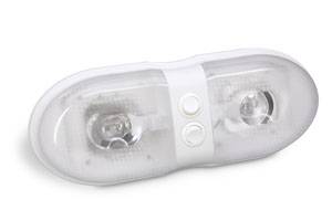 Bargman - Bargman Interior Light #76 Double with Lens with Dual Switch