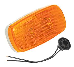 Bargman - Bargman Side Marker Clearance Light LED #59 Amber w/White Base