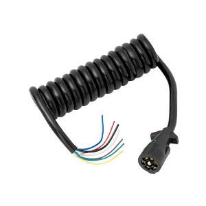 Bargman - Bargman Coiled 7-Way Molded Trailer Connector, 12'