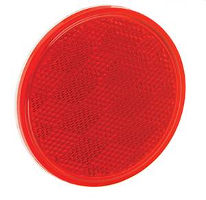 Bargman - Bargman Reflector 3-3/16" Round Adhesive Mount Red