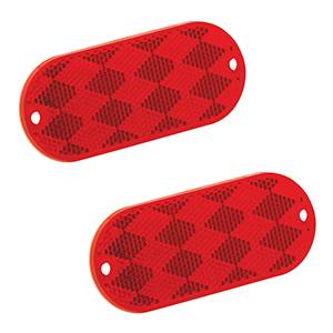 Bargman - Bargman Reflector Oblong Red with Mounting Holes and Adhesive Back