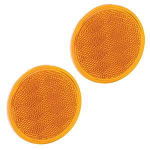 Bargman - Bargman Reflector 3-3/16" Round Adhesive Mount Amber