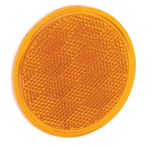 Bargman - Bargman Reflector 3-3/16" Round Adhesive Mount Amber