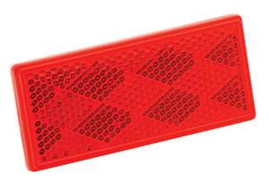 Bargman - Bargman Rectangular 3-1/4" x 1-1/2" Red Reflector w/Adhesive Mount