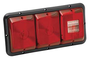 Bargman - Bargman Taillight #84 Recessed Triple Horizonal Mount Red, Red, Backup with Black Bse
