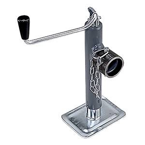 Bulldog - BULLDOG Swivel Jack, Topwind, 10" Travel, Weld-On Tubular Mount, 7,000 lbs. Lift Capacity (Includes Foot Plate)