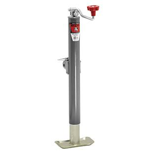 Bulldog - BULLDOG Swivel Jack, Topwind, 15" Travel, Weld-On Tubular Mount, 5,000 lbs. Lift Capacity (Includes Foot Plate)