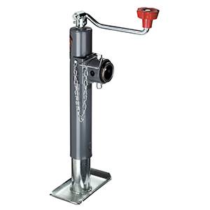 Bulldog - BULLDOG Swivel Jack, Topwind, 10" Travel, Weld-On Tubular Mount, 2,000 lbs. Lift Capacity (Includes Foot Plate)