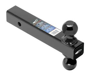 Draw-Tite - Draw-Tite Dual-Ball Ball Mount, 2" Sq. Solid Shank, 8" Length, w/Black 1-7/8" & 2" Balls, Black