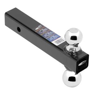 Draw-Tite - Draw-Tite Dual-Ball Ball Mount, 2" Sq. Solid Shank, 8" Length, w/Chrome 1-7/8" & 2" Balls, Black