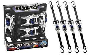 Highland - Highland Titan Ratchet Tie Down, 1" x 10', 1800 lbs. (4 pack)