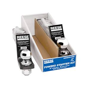 Reese - Reese Towing Starter Kit, w/Quick-Loading 2" Sq. Ball Mount, 7,500 lbs. GTW, 1" Ball Hole, 9" Length, 2-3/4" Rise, 4" Drop & 2" Chrome Hitch Ball w/Pin & Clip (2-Pack)