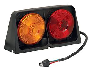 Wesbar - Wesbar Dual Ag Light w/Amber/Amber Red/Blank w/Brake Light Function, Includes Left Hand Molded Square 4 Plug