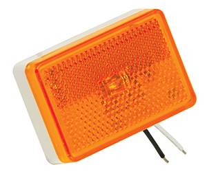 Wesbar - Wesbar Clearance Light LED Waterproof Amber w/Reflex w/White Base