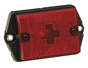 Wesbar - Wesbar Side Marker/Clearance Light Red w/Reflex Lens w/Black Ear-Mount Base