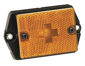 Wesbar - Wesbar Side Marker/Clearance Light Amber w/Reflex Lens w/Black Ear-Mount Base