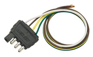 Wesbar - Wesbar 4-Flat Trailer End Connector, 18" Wunside Harness, 18" Ground