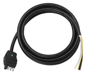 Wesbar - Wesbar 4-Flat Trailer End Connector, 4' Jacketed Cable