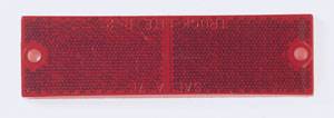 Wesbar - Wesbar Reflector, Red w/Adhesive Back, w/Mounting Holes (4-3/8” x 1-1/4”)