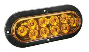 Wesbar - Wesbar LED Waterproof 6" Oval Surface Flange Mount Taillights w/Black Flange Base