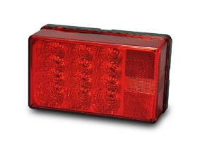 Wesbar - Wesbar 7-Function Taillight, Right/Curbside Waterproof, W/3 Prong Pigtail 90 Degree