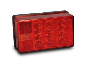 Wesbar - Wesbar 8-Function Taillight, Left/Roadside Waterproof, LED Waterproof 4X6 Low Profile W/ 3 Prong Pigtail, No Bolts
