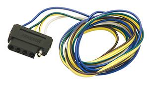 Wesbar - Wesbar 5-Flat Car End Connector, 4' Wishbone Harness, 18" Ground, 4' Auxiliary