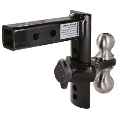 Trimax Locks - Trimax Locks TRZ8PB 8 in. Powder Coat Black Drop Hitch Includes 2" and 2 5/16" Ball