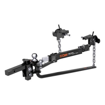 CURT - CURT Round Bar Weight Distribution Hitch with Lubrication, Sway Control (10-14K)