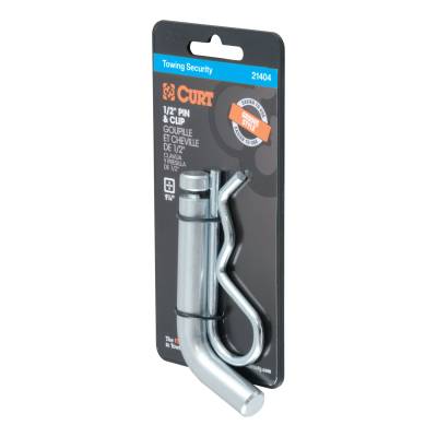 CURT - CURT 1/2" Hitch Pin with Groove (1-1/4" Receiver, Zinc, Packaged)