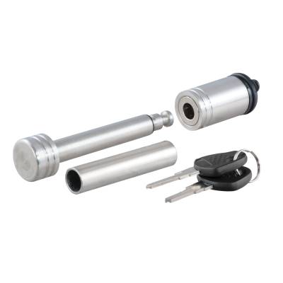 CURT - CURT 1/2" Hitch Lock with 5/8" Adapter (1-1/4" or 2" Receiver, Barbell, Stainless)