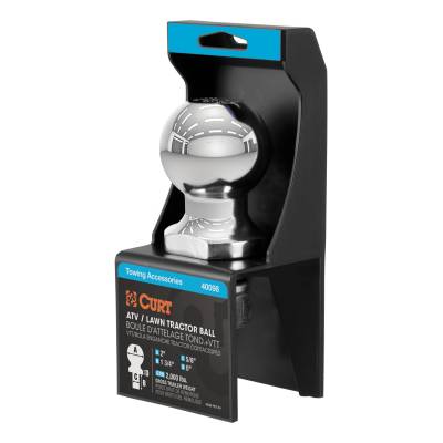 CURT - CURT 2" ATV Tow Ball - Lawn Tractor Hitch Ball (2,000 lbs., Chrome, Packaged)