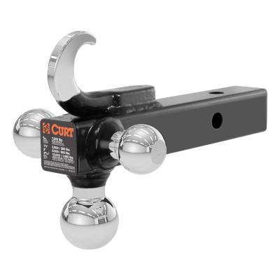 CURT - CURT Multi-Ball Mount with Hook (2" Solid Shank, 1-7/8", 2" & 2-5/16" Chrome Balls)
