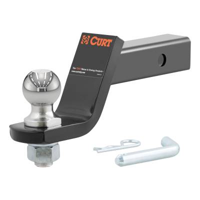 CURT - CURT Loaded Ball Mount with 2" Ball, Imported (2" Shank, 7,500 lbs., 4" Drop)