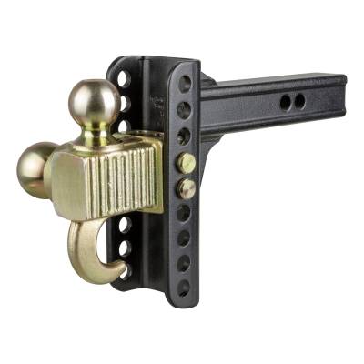 CURT - CURT Adjustable Channel Mount with Hook & Step Dual-Ball - 2" Shank, 14K, 6" Drop