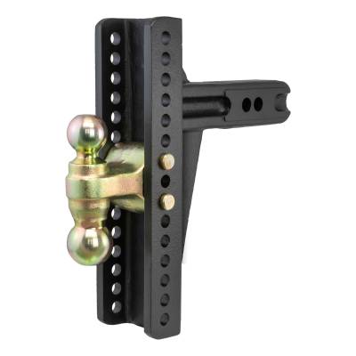 CURT - CURT Adjustable Channel Mount, Dual Ball (2-1/2" Shank, 20,000 lbs., 10-3/8" Drop)