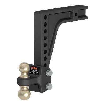 CURT - CURT HD Deep-Drop Adjustable Hitch Ball Mount with Dual Ball, 2-1/2" Shank, 20K