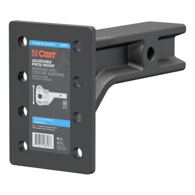 CURT - CURT Adjustable Pintle Mount (2-1/2" Shank, 20,000 lbs., 7-1/4" High, 10-3/4" Long)