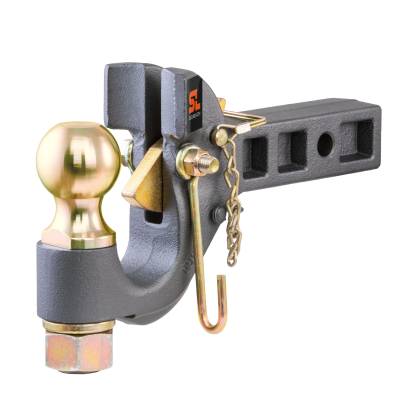 CURT - CURT SecureLatch Receiver-Mount Ball & Pintle Hitch (2" Shank, 2-5/16" Ball, 14K)