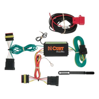 CURT - CURT Custom Wiring Harness, 4-Way Flat Output, Select Fiat 500