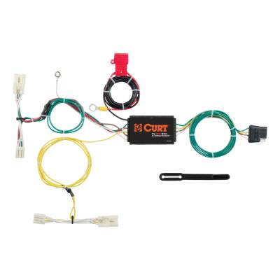 CURT - CURT Custom Wiring Harness, 4-Way Flat Output, Select Toyota Prius C