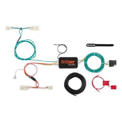 CURT - CURT Custom Wiring Harness, 4-Way Flat Output, Select Kia Rio5 Hatchback