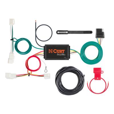 CURT - CURT Custom Wiring Harness, 4-Way Flat Output, Select Toyota Yaris