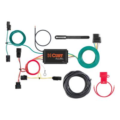 CURT - CURT Custom Wiring Harness, 4-Way Flat Output, Select Honda Fit