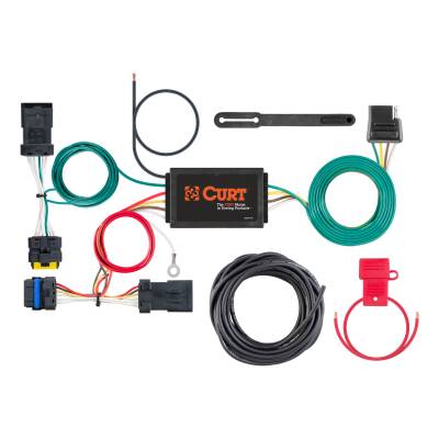 CURT - CURT Custom Wiring Harness, 4-Way Flat Output, Select Nissan Versa