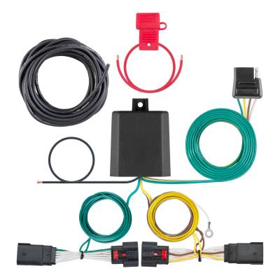 CURT - CURT Custom Wiring Harness, 4-Way Flat Output, Select Jeep Wrangler JL, Gladiator