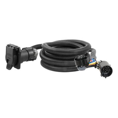 CURT - CURT 10' Custom Wiring Extension Harness (Adds 7-Way RV Blade to Truck Bed, Packaged)