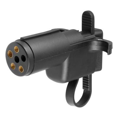 CURT - CURT Electrical Adapter with Tester (6-Way Round Vehicle to 4-Way Flat Trailer)