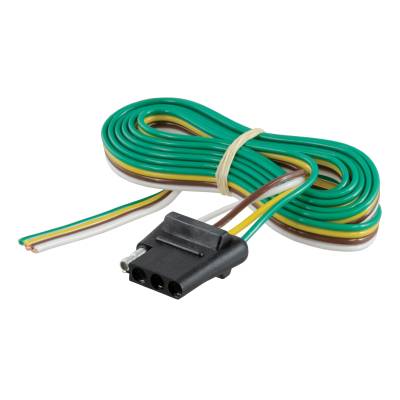 CURT - CURT 4-Way Flat Connector Socket with 48" Wires (Vehicle Side)